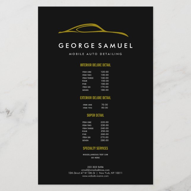 Flyer Reparos de Carros Personalizados e Detalhamento Au (Frente)