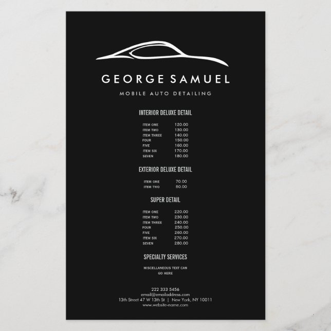 Flyer Reparos de Carros Personalizados e Detalhamento Au (Frente)