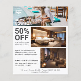 Flyer Reserva mínima moderna do hotel de Promocionais li