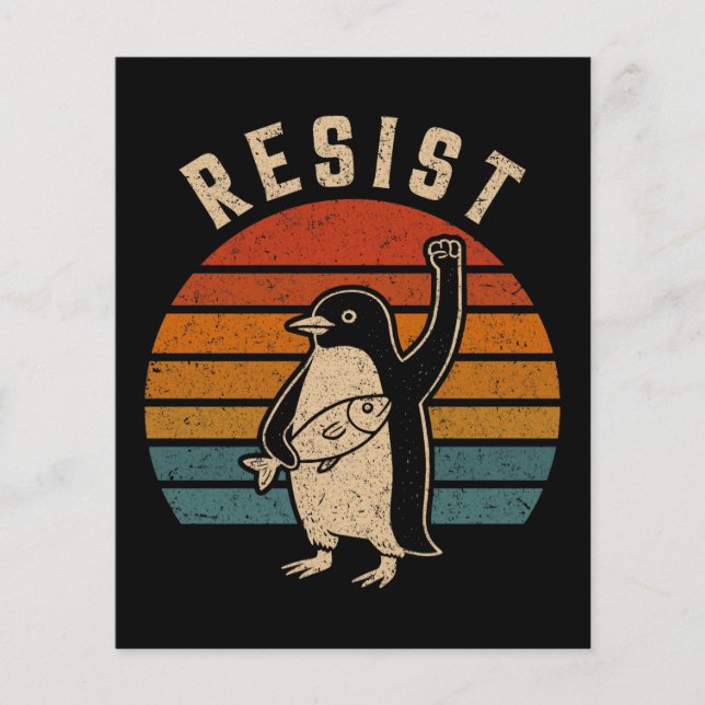 Flyer Resistência aos pinguins em protesto contra tarifa (Frente)