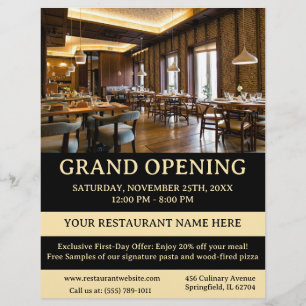 Flyer Restaurante ou Café Elegante Inauguração