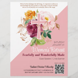 Flyer Retirada da Igreja Floral das Mulheres, Cor-de-Águ