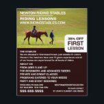 Flyer Retrato de Cavalo, Instrutor de Corrida, Academia<br><div class="desc">Retrato De Cavalo,  Instrutor De Corrida,  Folhetos De Publicidade Da Academia Pela Loja De Cartão de visita.</div>