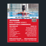 Flyer Retrato do Couro Feminino, Limpeza de Piscinas Nad<br><div class="desc">Retrato de Couro Feminino,  Serviço de Limpeza de Nadação Folheto Publicitário da Loja de Cartão de visita.</div>