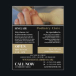 Flyer Retrato do tratamento das unhas, Clínica Podiatári<br><div class="desc">Retrato de unhas,  Clínica de Podiatria,  Folheto de Publicidade Podiatra da Loja de Cartão de visita.</div>