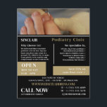 Flyer Retrato do tratamento das unhas, Clínica Podiatári<br><div class="desc">Retrato de unhas,  Clínica de Podiatria,  Folheto de Publicidade Podiatra da Loja de Cartão de visita.</div>