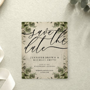 Flyer Retro Calligraphy Eucalyptus budget special day