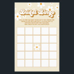 Flyer Retro Daisy chá de panela Bingo<br><div class="desc">Retro Daisy no cartão de jogo Bingo de bronzeado e Chá de panela castanho.</div>