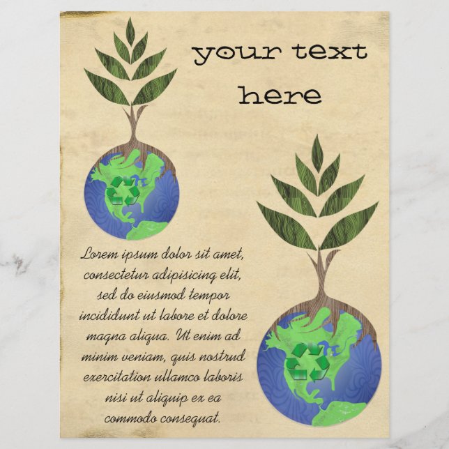 Flyer Reutilizar Reduzir o Reciclar do globo terrestre (Frente)