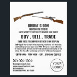 Flyer Rifle & Shotgun, Gunsmith, Publicidade De Gunstore<br><div class="desc">Rifle & Shotgun,  Gunsmith,  Roubadores De Publicidade De Gunstore Na Loja De Cartão de visita.</div>