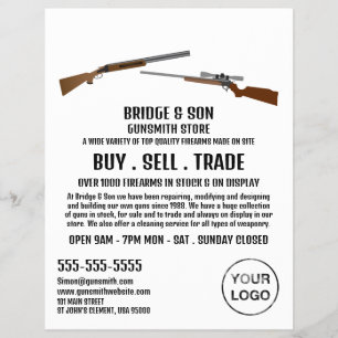 Flyer Rifle & Shotgun, Gunsmith, Publicidade De Gunstore