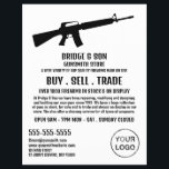 Flyer Rifle Silhouette, Gunsmith, Publicidade De Gunstor<br><div class="desc">Rifle Silhouette,  Gunsmith,  Roubadores De Publicidade Da Loja De Cartão de visita.</div>