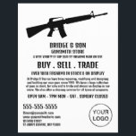 Flyer Rifle Silhouette, Gunsmith, Publicidade De Gunstor<br><div class="desc">Rifle Silhouette,  Gunsmith,  Roubadores De Publicidade Da Loja De Cartão de visita.</div>