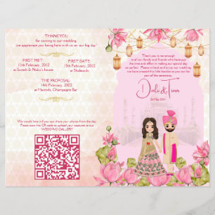 Flyer Ritos de casamento hindus programam lotus rosa