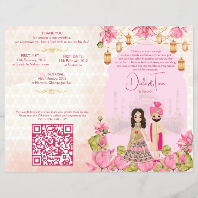 Flyer Ritos de casamento hindus programam lotus rosa (Frente)