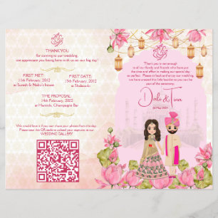 Flyer Ritos de casamento hindus programam lotus rosa