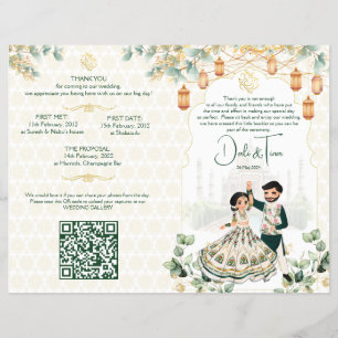Flyer Ritos de casamento hindus programam ouro verde