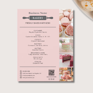 Flyer Rolo de Padaria Foto QR Rosa
