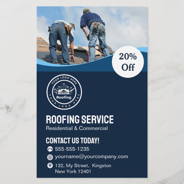 Flyer Roofing Company | Custom Logo Services (Frente)