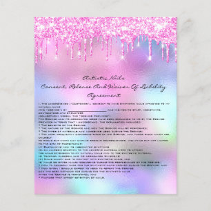 Flyer Rosa cor-de-rosa com isenção de responsabilidade d