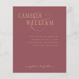 Flyer ROSA cor-de-rosa-rosa, casamento moderno, convite 