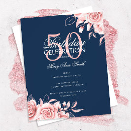 Flyer Rosa de Festa de aniversário Floral de Orçamento D