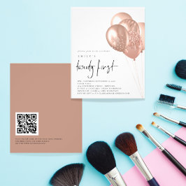 Flyer Rosa de PAPEL - Parte Balões Dourados do Código QR