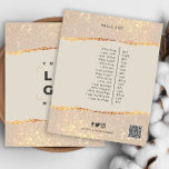 Flyer Rosa dourado cor-de-rosa elegante preço feminino m<br><div class="desc">Rosa dourado preto e rosado brilho elegante preço feminino moderno QR code design de negócio.</div>