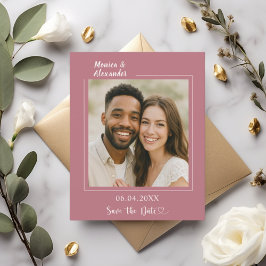 Flyer Rosa dourado marfim foto casamento Save the Date