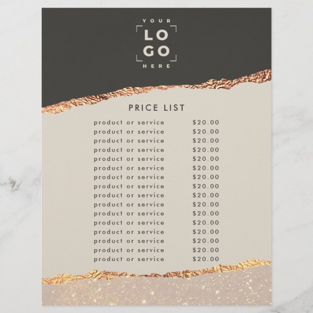 Flyer Rosa dourado preto elegante moderno feminino códig (Frente)