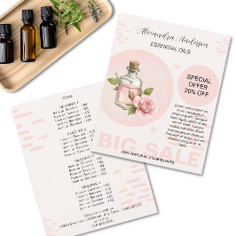Flyer Rosa Essential Oils Watercolor Promo Floral