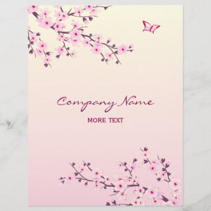 Flyer Rosa floral da flor de cerejeira