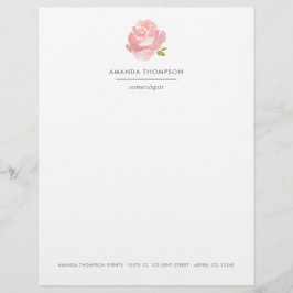 Flyer Rosa Rosa Pálida Aquarela Chic