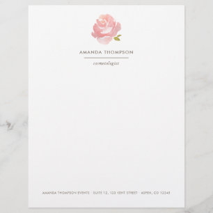 Flyer Rosa Rosa Pálida Aquarela Chic