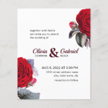 Rosa vermelha Chic Burgundy. Inv. de Casamento de 