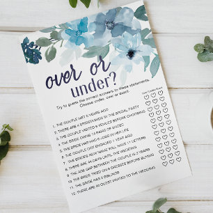 Flyer Rosas Azuis Pastel Florais Jogo Fim Acima ou Abaix