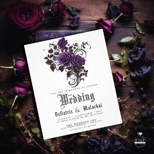 Flyer Rosas de Ametist Profundo de Código QR de Casament