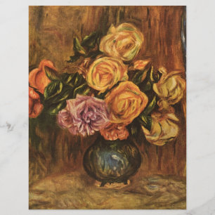 Flyer Rosas de Renoir em frente a uma cortina azul (1908