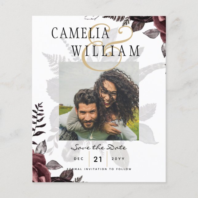 Flyer Rosas Negras Escuros de Borgonha Queda Inverno (Frente)