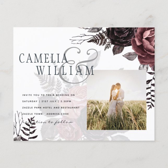 Flyer Rosas Negras Escuros de Borgonha Queda Inverno (Frente)