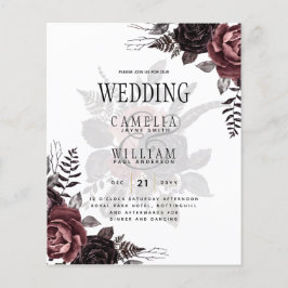 Flyer Rosas Negras Escuros de Borgonha Queda Inverno