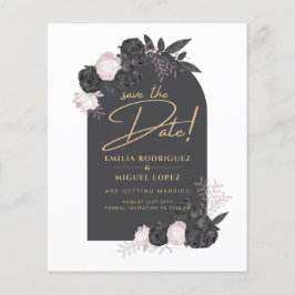 Flyer Rosas Rosa de Cinza Carvões Casamento SALVAR DATA