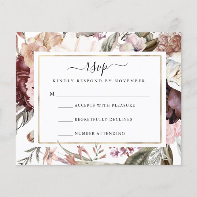 Flyer RSVP de Rosa de Dusty de Orçamento (Frente)