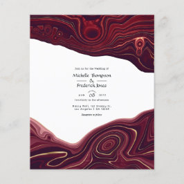 Flyer Ruby Garnet e Dourado Strata Agate Wedding