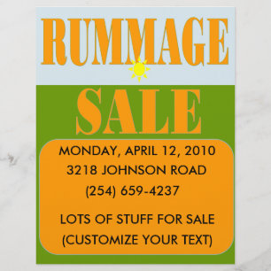 FLYER RUMMAGE A VENDA SIGN/FLYER