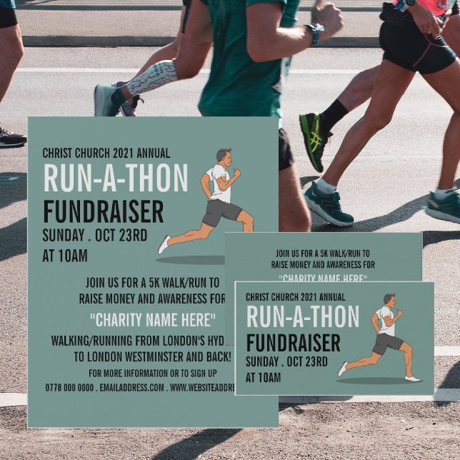 Flyer Runner, Charity Run-Walk-a-Thon Event Advertising (Criador carregado)