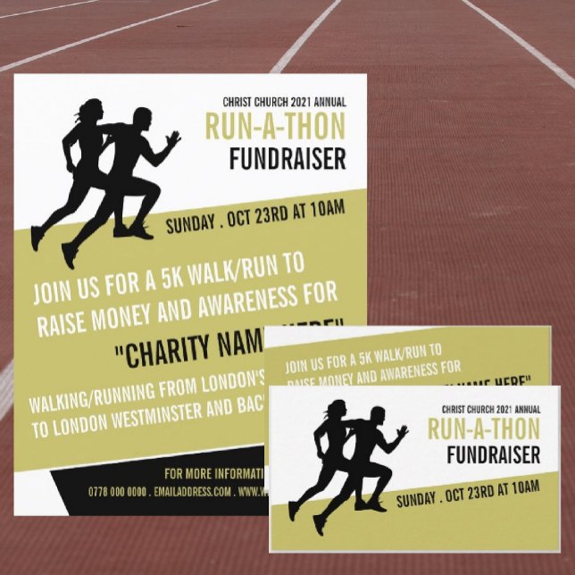 Flyer Runner Silhouette, evento Charity Run-a-Thon (Criador carregado)