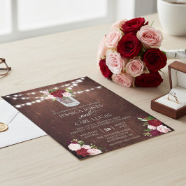 Flyer Russo Madeira Borgonha Blush Rosa Rosa Mason Jar