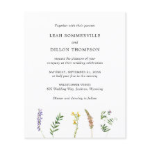 Rustic Floral Wildflower Budget Convite De Casamen