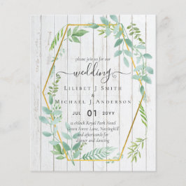 Flyer Rustic Greenery sobre Casamento do Orçamento da Ma